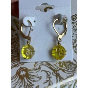 BOGO FREE CHARTREUSE DANGLE WRAPPED BEADED EARRINGS